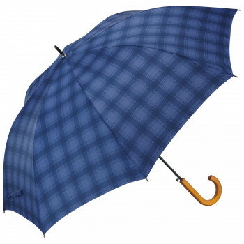 Waterfront ベーシックジャンプ木手 長傘 65cm オンブレ-チェック ブルー ブルー U165-1138BL1-B6