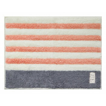 オカトー　ふわもこ　バスマット　45×60cm　ピンクボーダー