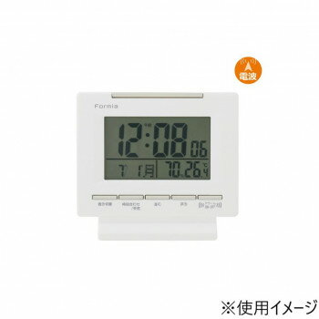 保土ヶ谷電子販売 FORMIA(フォルミア) 電波デジタルクロック ホワイト HT-018RC