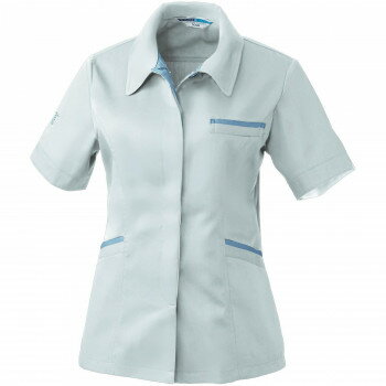 桑和 422 レディース半袖スモック LLサイズ シルバーグレー(22)