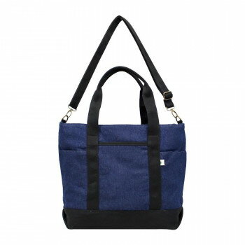 カラーキャンバス＆デニム2WAYトート Lサイズ SFA-0117 インディゴ/ブラック