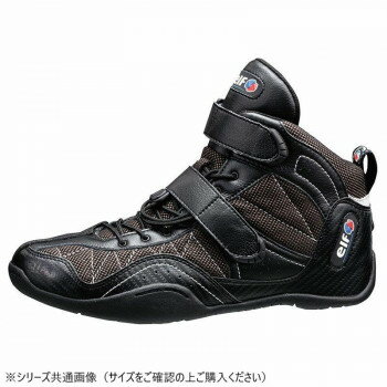 elf エルフ モーターサイクルシューズ EXA-11 ブラック 23.0cm 710327