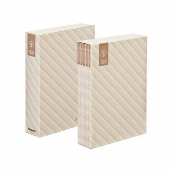 ナカバヤシ　5冊組ポケットアルバム270枚　ストライプ/べージュ　5PL-270-33-V(3)