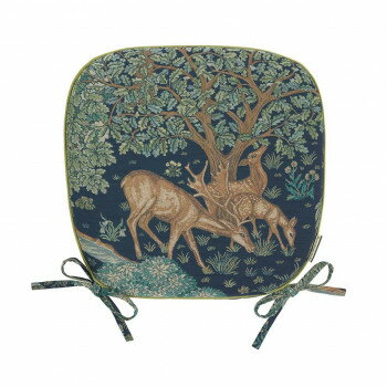 楽天あっとらいふ川島織物セルコン Morris Design Studio ザ・ブルック ダイニングシートクッション 45cm×43cm LN1749 DB ダークブルー