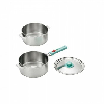 燕熟の技 クワトロ ステンレス鍋18cm＆20cm・着脱ハンドル・兼用蓋付き EJQ-1000