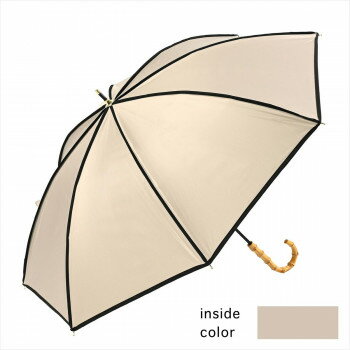 ニフティカラーズ 遮光パイピング 晴雨兼用日傘 長傘 ベージュ 2369BG