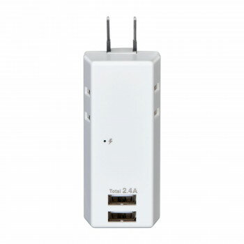 耐雷USBタップ2個口2ポート2.4A UA-222SB