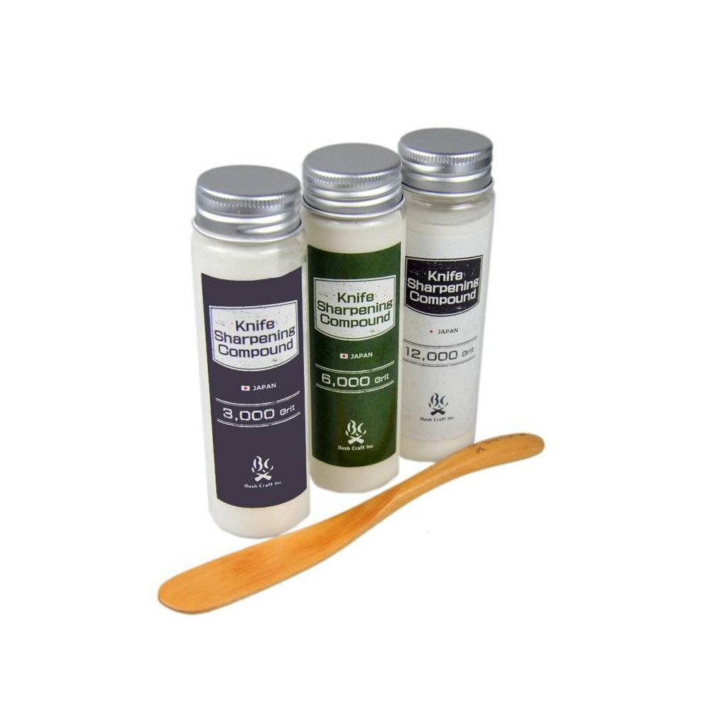 BushCraft ブッシュクラフト ナイフシャープニングコンパウンド黒緑白セット ヘラ付き 03-05-bush-0006(アウトドア)通販格安セール情報 楽天 通販