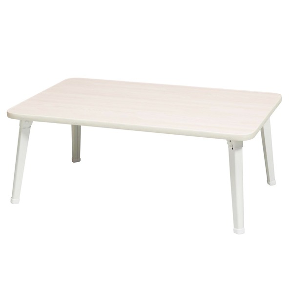 ハウステーブル(75)(ホワイト) 幅75cm×奥行50cm 折りたたみローテーブル/折れ脚/木目/軽量/コンパクト/完成品/NK-75 [2]