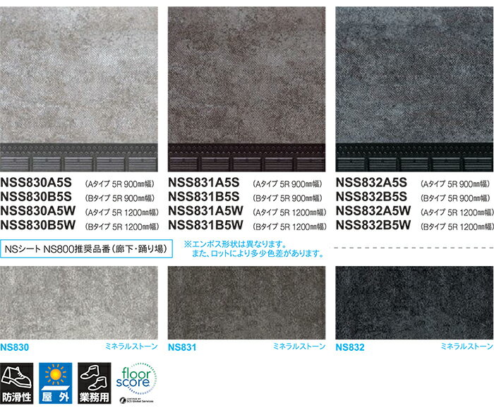 東リ 階段用床材 NSステップ800 ミネラルストーン Bタイプ 踏み面型 (R) サンプル