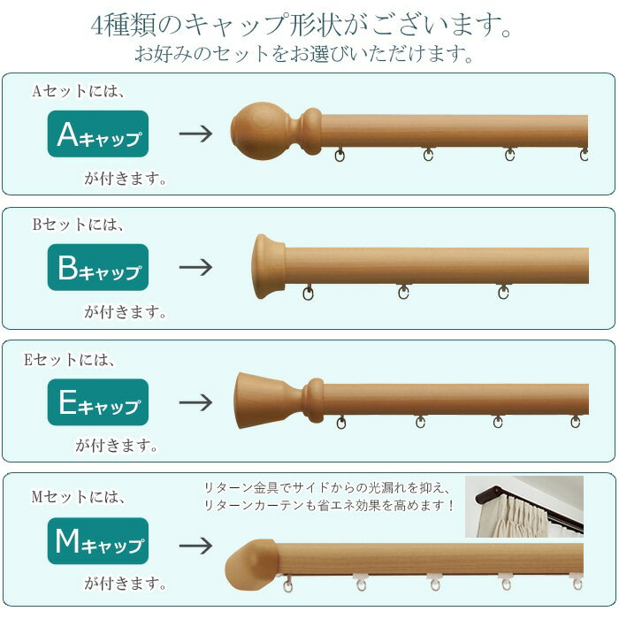 おしゃれ 木目調 カーテンレール 木製キャップ 約 2.0m ダブル （ 正面付け ） ブラケット付 部品付き 200cm エリート ダブルセット （ A・B・E・M ）レガート ホワイト ブラウン アイボリー ダークブラウン 定番 モダン 装飾レール 引っ越し 新生活