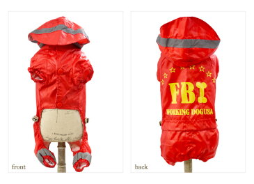 【犬服】 FBI ロゴレインカバーオール ドッグウエア トイプードル・ダックス・チワワ・ ヨーキー 小型犬 おしゃれ