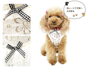 【Anzudog】【犬服】 お花柄レース フリル 可愛い おしゃれ ワンピース ドッグウエア トイプードル・ダックス・チワワ・ ヨーキー 小型犬【犬 服】【犬の服】