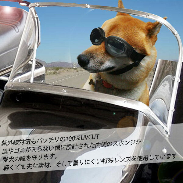 愛犬の目を守る UVカット ドッグゴーグル 犬用 ペット用