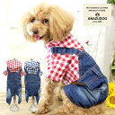 ギンガムシャツデニムサロペット ドッグウエア 小型犬 猫 ペット用品 冬 犬服 かわいい ペット 春夏 秋冬