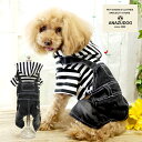 ブラックボーダーデニムサロペット ドッグウエア 犬服 小型犬 猫 ペット用品 秋冬