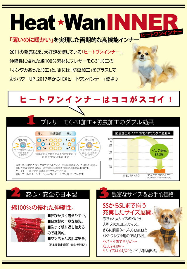 2019クークチュール秋冬新作 あったか＆防虫加工のダブル効果♪ヒートワン・グレンチェックハーネス（2色）7200 ドッグウェア 犬服 ペット用品