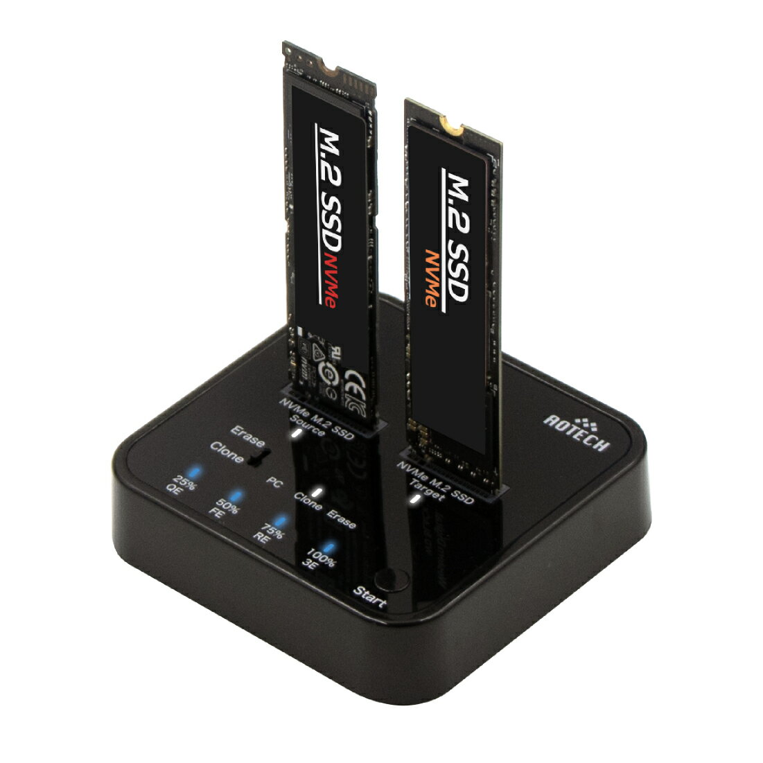 2.5型/3.5型SATA HDD/SSDクローンスタンド ホワイトモデル USB3.2Gen1（USB3.0）AOK-CLONE-U3SW 箱潰れ品 - Image 2