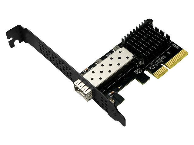 NETの穴場Omixの10GbE 有線LANカード Realtek RTL8127搭載 PCIe Gen3x2 SFP+対応1ポート ネットワークアダプタ スリム基板タイプ PR27F11｜アングル2