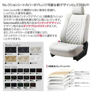 ベレッツァ セレクションEXシートカバー オプションヘッドレストタイプ ニッサン セレナ（C25系） 多彩なアレンジ 通気性のあるパンチングデザインと個性あふれるダイヤブロックステッチ 6色×17色【serena せれな C25】