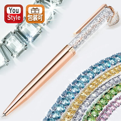 スワロフスキー SWAROVSKI ボールペン クリスタルライン スワンチャーム CRYSTALLINE SWAN CHARM ローズゴールド・クリア:5479552 筆記具 高級