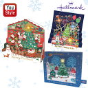 【11/1~30ポイント5倍要エントリー】ホールマーク クリスマスカード グリーティングカード 立体オルゴールカード LEDレーザー遊園地 クリスマスミュージックリース ボックスサンタさんのお家 クリスマス プレゼント メッセージカード