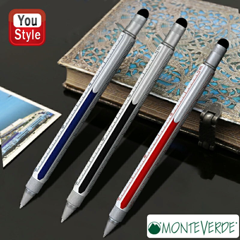 モンテベルデ 【あす楽】モンテベルデ MONTEVERDE ワンタッチ・スタイラス ツール・ペン エッジ 油性ボールペン 回転式 （4c ミニ芯タイプ） ブラック/1919435 ブルー/1919436 レッド/1919437 ギフト プレゼント お祝い 記念品