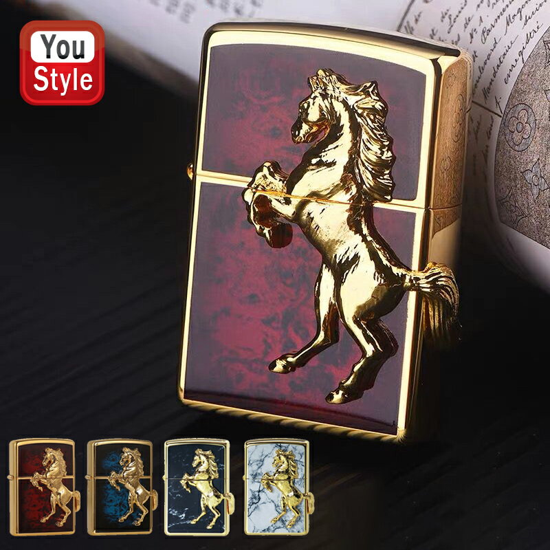 ジッポー ZIPPO ライター ウイニングウィニー ゴールドプレート 馬 金タンク仕様 ディープレッド 26932 / アトランティックブルー 26949 / ホワイトマーブル 33909 / ブラックマーブル 33916 タバコ用品 メンズ レディース おしゃれ プレゼント お祝い 喫煙具