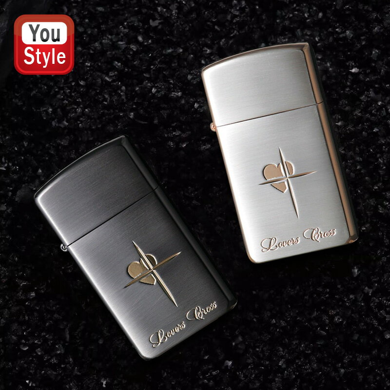 スリムＺｉｐｐｏ ジッポー ZIPPO オイルライター ラバーズ・クロス スリム Lovers Cross slim 黒サテーナ＆金 63040298 銀サテーナ＆ピンクゴールド 63040398 メンズ レディース 豪華 喫煙具