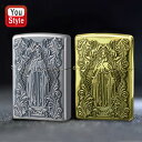 ジッポー ZIPPO オイルライター ディープエッチング deep etching アラベスクマリア 両面加工 銀いぶし 63200298 真鍮イブシ 6320...