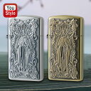 スリムＺｉｐｐｏ ジッポー ZIPPO オイルライター ディープエッチングスリム deep etching slim アラベスクマリア 両面加工 銀いぶし 63210198 真鍮イブシ 63210298 メンズ レディース 豪華 喫煙具