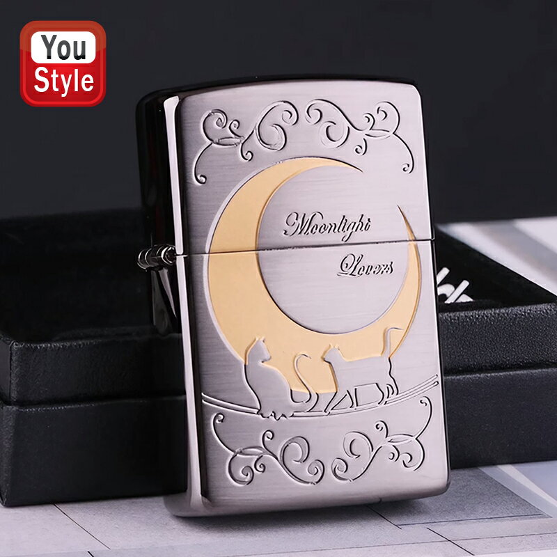 ライター ジッポー ZIPPO ライター フカシロ ム－ンライトラヴァーズ ブラックニッケル 猫 ねこ A 1201S616 ギフト プレゼント お祝い 記念品 誕生日 メンズ レディース 就職 豪華 喫煙具 ファ…