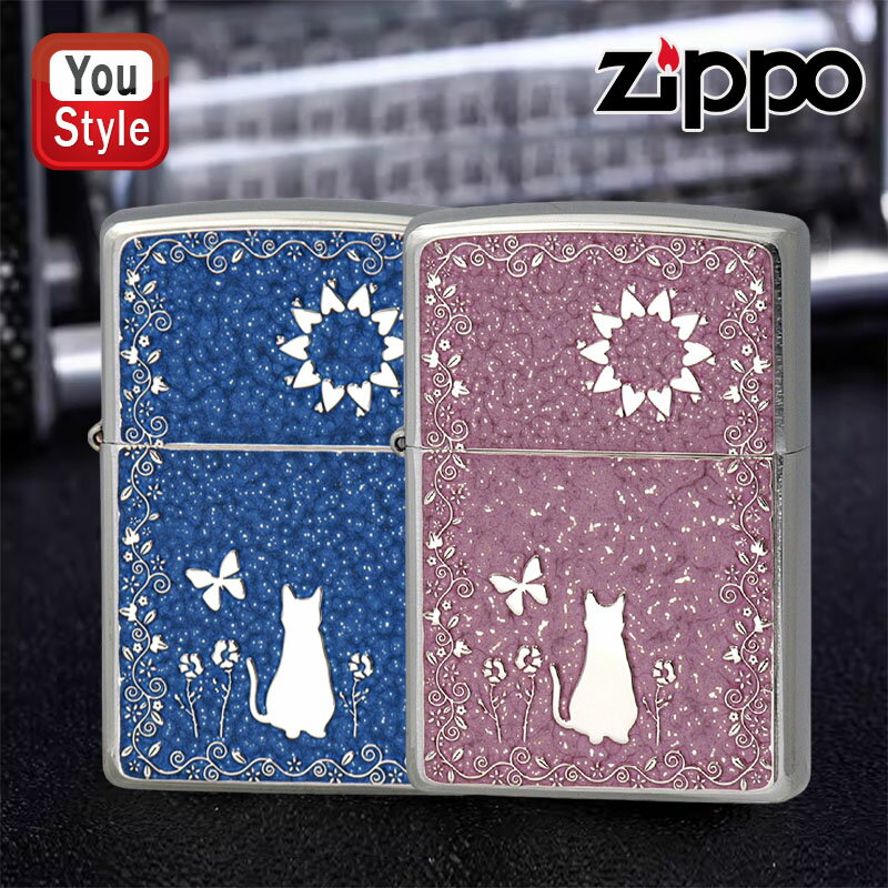 【11/1〜30ポイント5倍要エントリー】ジッポー ZIPPO ライター 2MPP-Cat ブルー2MPP-Cat(BL)22186/ピンク2MPP-Cat(P...