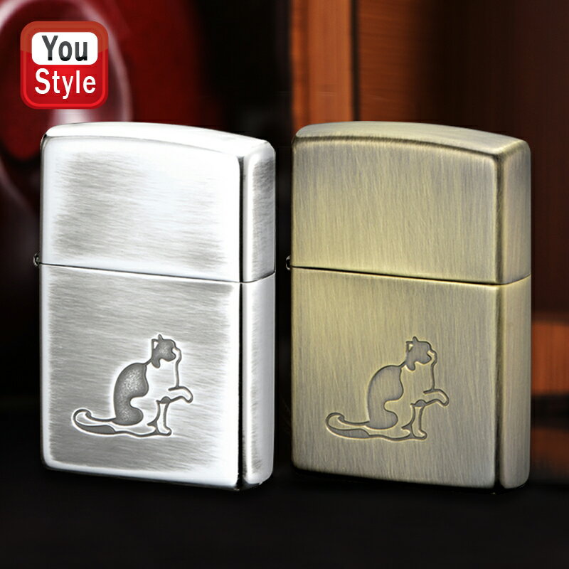 【25日限定★10%クーポン&P5倍要エントリー】ジッポー ZIPPO オイルライター 猫柄 キャットポー エッチング加工 両面加工 銀イブシ 80042 真鍮...