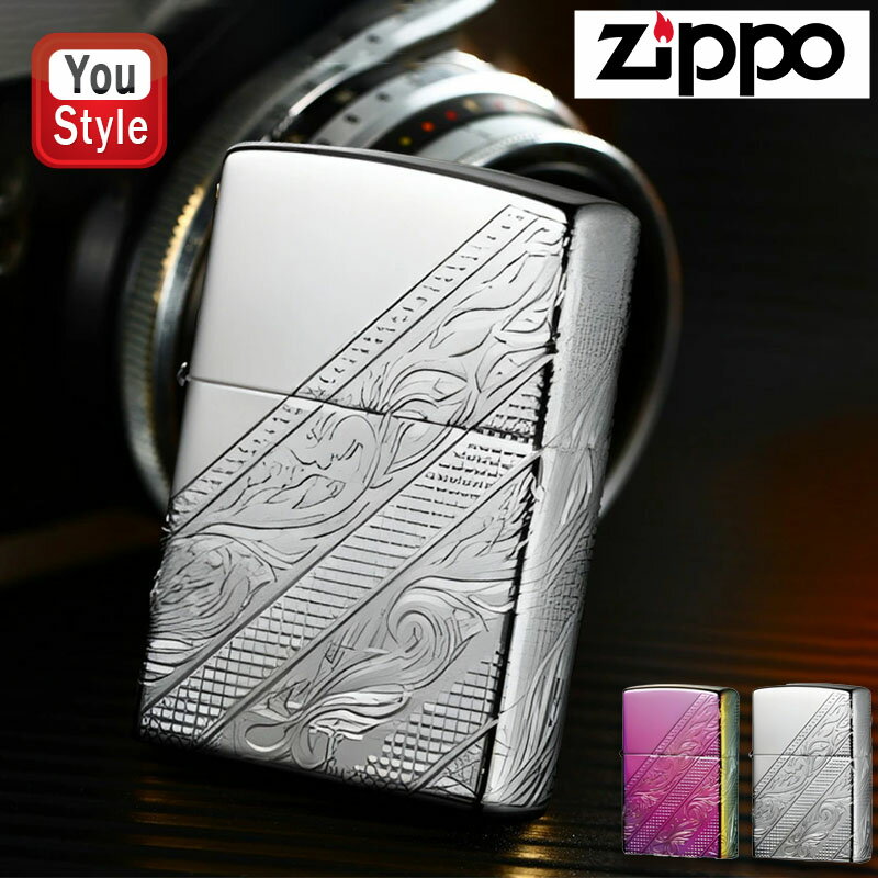 【11/1〜30ポイント5倍要エントリー】ジッポー ZIPPO ライター ARABESQUE アラベスク エッチング 3面連続加工 レインボーチタンコーディング...