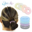【1870円以上ゆうパケット送料無料】【NEW】ヘアゴム/【4本セット】跡がつきにくい スプリングゴム パステルーカラー/g11☆クリア/ピンク/オレンジ/水色...
