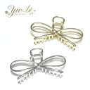 【複数購入で割引クーポン】【定形外郵便OK290円】ヘアクリップ/1日キープ 大きめ 韓国 リボン ホールド力抜群 バンスクリップ k90☆シルバー/ゴールド ...
