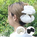 【複数購入で割引クーポン】【定形外郵便OK290円】ヘアクリップ/多毛さん必見 ビッグヘアクリップ 大きめリボン ラメ 大人スタイル シアー素材 韓国 バンスク...