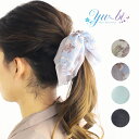 【1870円以上ゆうパケット送料無料】ヘアクリップ/足長め バンスクリップ ゆらゆら シフォン ダブルリボン 花柄 k173☆白/水色/ミント/黒 大きめ ワニクリップ ヘアアクセ 髪飾り ヘアアレンジ アップスタイル【あす楽対応】【リボン】