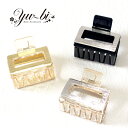 【半額】【値下げ】【処分品】【定形外郵便OK290円】ヘアクリップ/メタル×アクリル くり抜き スクウェア クリップ k242☆ゴールド/シルバー/黒 四角 メ...