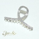 【定形外郵便OK290円】ヘアクリップ/ラインストーン パヴェ ループ 中サイズ 大人可愛い 韓国 バンスクリップk258☆メタル 真鍮 メタリック ヘアアクセ...