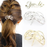 ポニーフック/メタル 水引風 pn2☆シルバー/ゴールド メッキ ヘアフック ヘアカフ ヘアカフス ヘアアクセサリー 髪飾り くるりんぱ ヘアゴム ヘアピン ヘアアレンジ