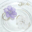 【1870円以上ゆうパケット送料無料】ポニーフック/パステルお花 ビジュー 透かしゴールド キレイめアクセ pn28☆白/紫 メタル ヘアカフス ヘアアクセサリ...