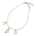 \半額★50%OFF/アンクレット レディースアクセサリー 3連 クリアビーズ ボールチェーン キラキラ 夏 ラウンド 丸 まる 3個 21'10