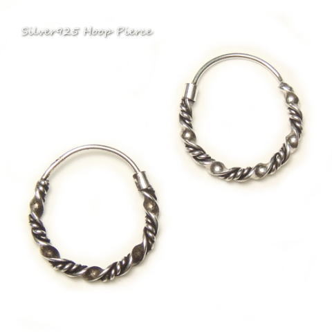 乐天商城 - シルバーピアス 直径約12mm ねじり線 フープピアス シルバー925 silver925 シルバーアクセサリー ループピアス レディースピアス メンズピアス ネジネジ