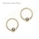 丸玉 シルバーピアス 太め シンプル 3mm シャカ球 フープピアス 小さめ(直径10mmタイプ) シルバー925 silver925 シルバーアクセサリー ル...