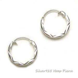 シルバーピアス 直径約15mm カッティングフープピアス シルバー925 silver925 シルバーアクセサリー ループピアス レディースピアス メンズピアス 斜め切込み 光を反射する