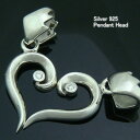 シルバー925 二人でペアでつけられるハートペンダントトップ silver925 シルバーアクセサリー ペンダントヘッド ペンダントトップ レディース