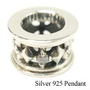 シルバー925 リング型ペンダントヘッド silver925 シルバーアクセサリー シルバー製 クロス ダイヤ模様 ペンダントヘッド メンズ