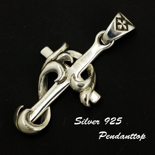 シルバー925 クロス ペンダントヘッド 十字架 蔦 ペンダントトップ silver925 シルバーアクセサリーメンズ